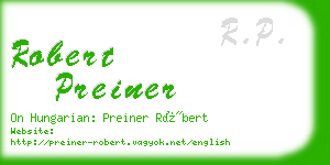 robert preiner business card
